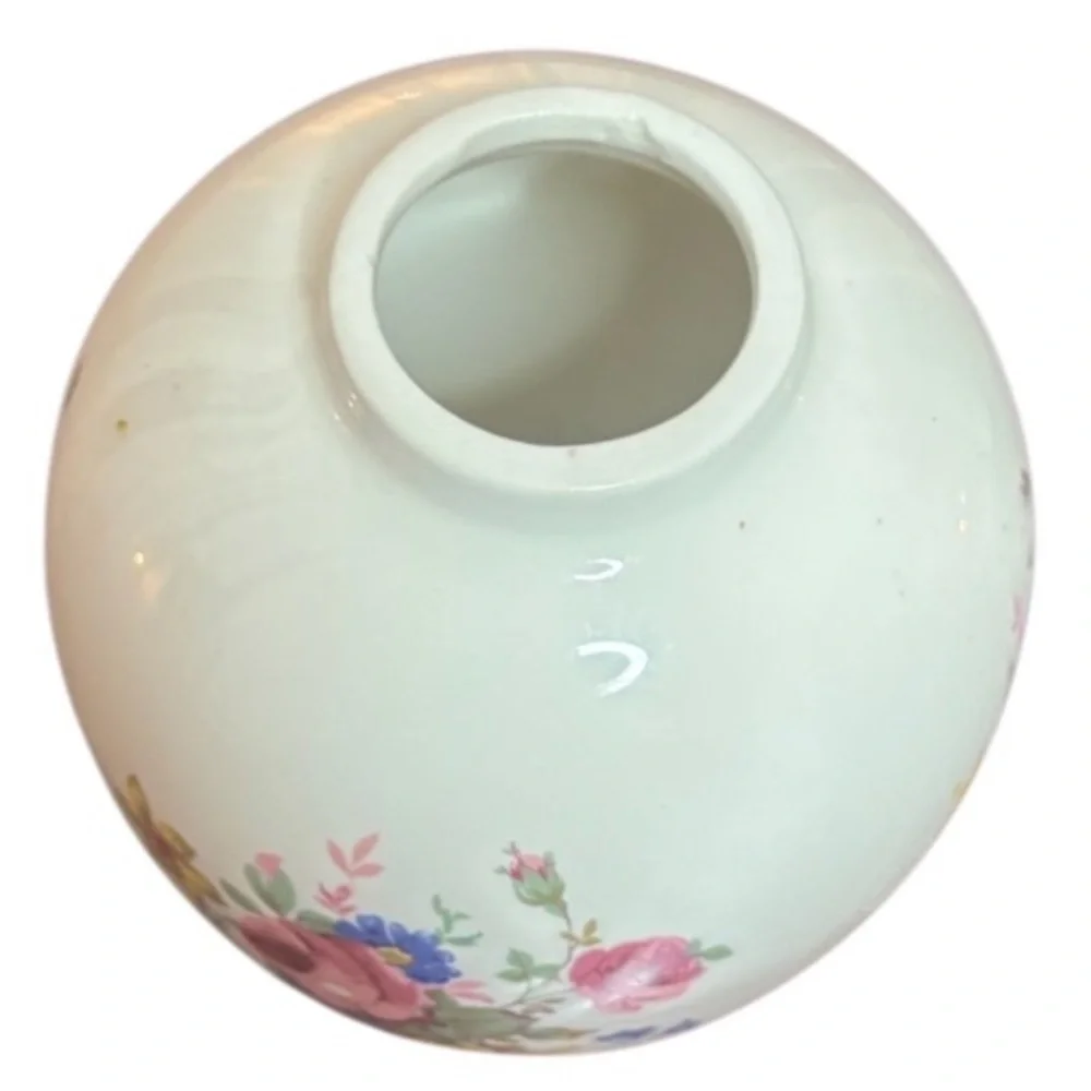 Vintage Flower Vase ANJOU Cottage Pink Rose Mauve Blue Ivory Cream Floral Decor